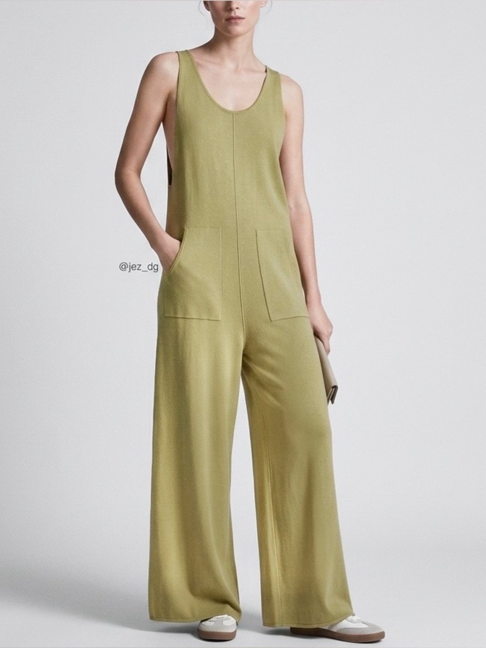 E025 ZARA Knit Wide-Leg Jumpsuit
